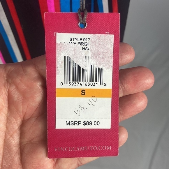 Vince Camuto Havana Bright Striped Off the Shoulder Top - Picture 6 of 8